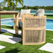Outdoor furniture set with a side table by a poolside