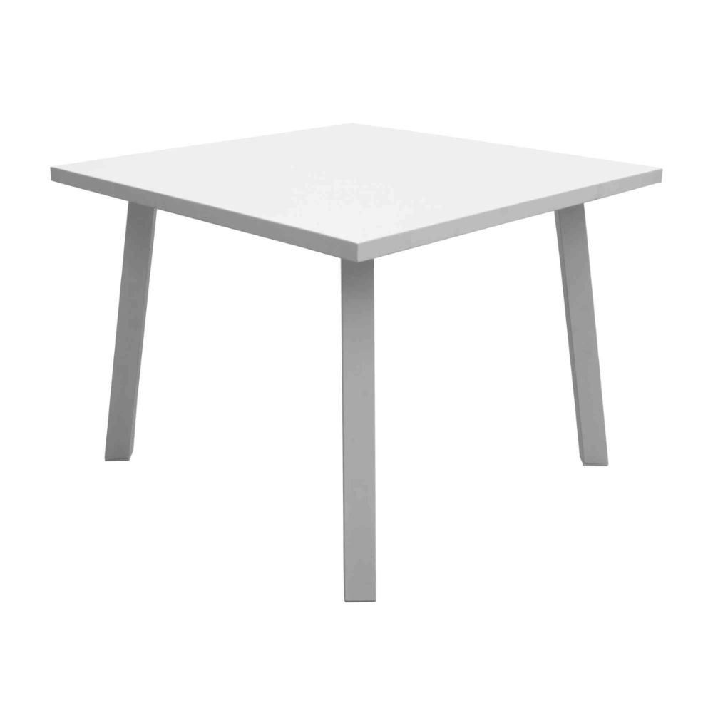 White square table on a white background