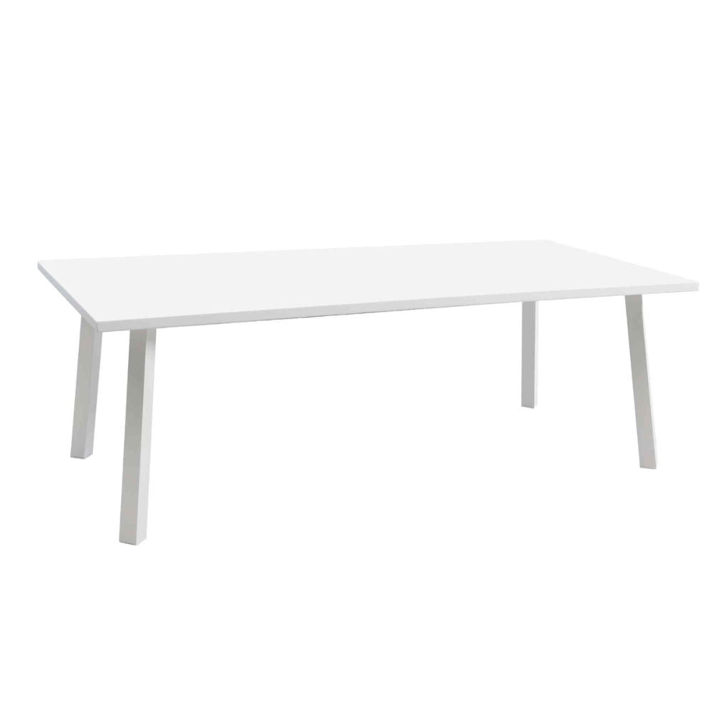 White rectangular table on a white background