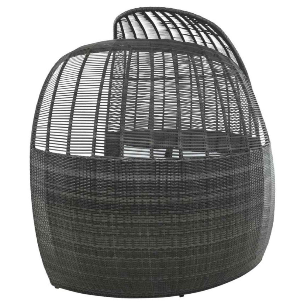 Black woven chair on a white background