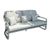 White outdoor sofa with cushions on a white background