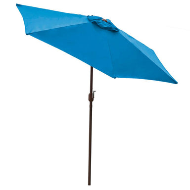 Blue patio umbrella on a white background