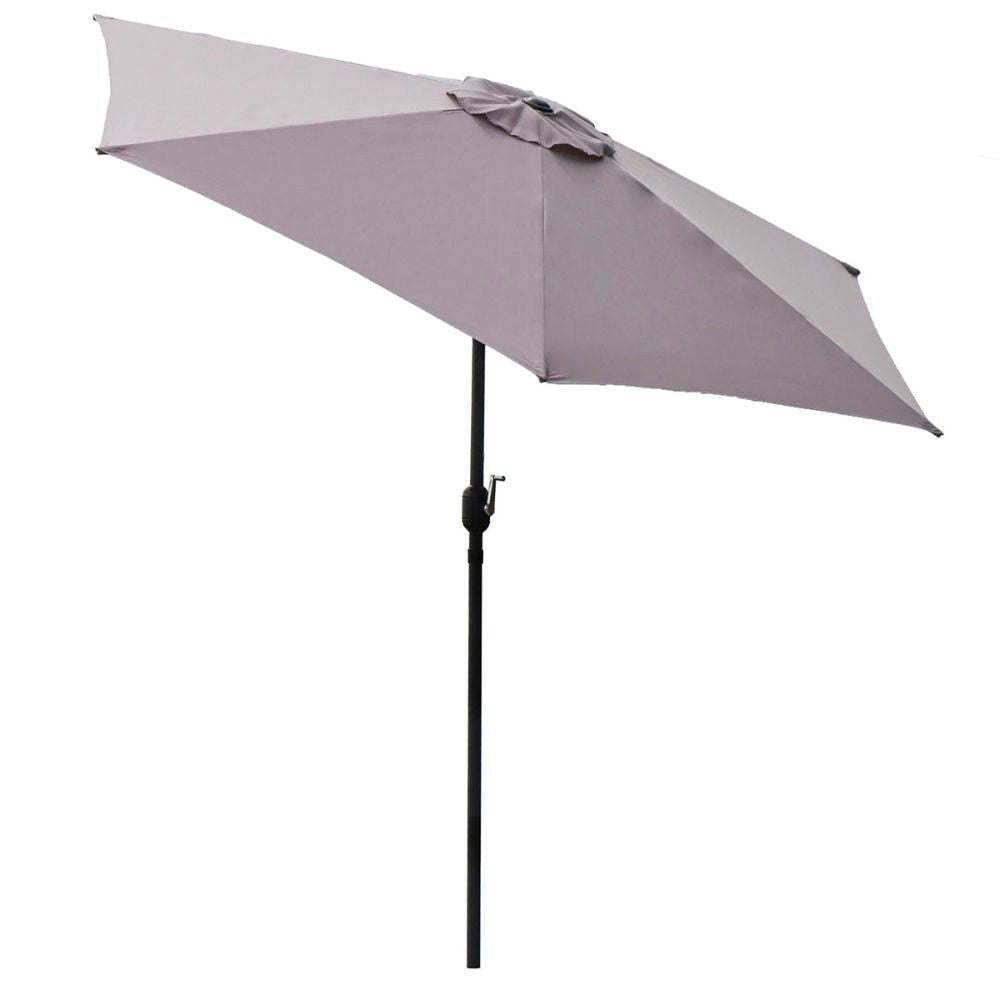 Gray patio umbrella on a white background