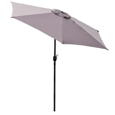 Gray patio umbrella on a white background