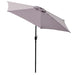 Gray patio umbrella on a white background