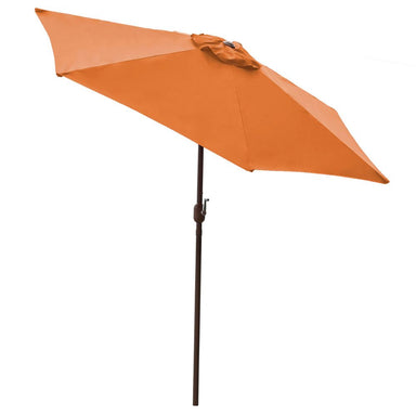 Orange patio umbrella on a white background