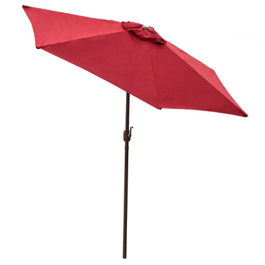 Red patio umbrella on a white background