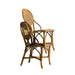 Wicker chair with armrests on a white background
