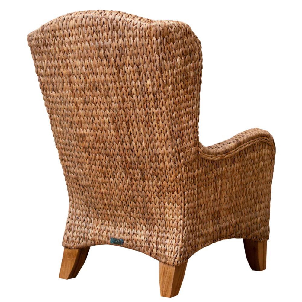 Woven armchair on a white background