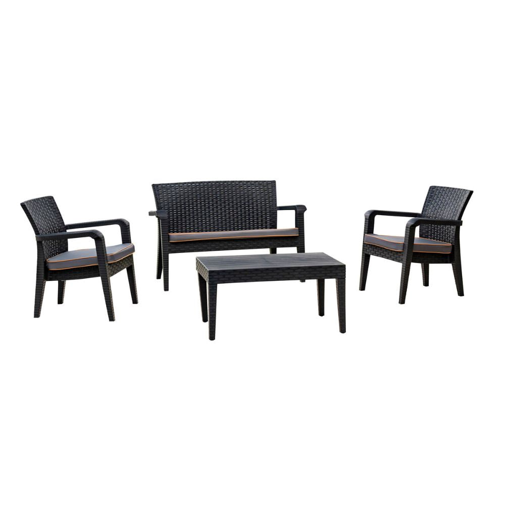 Alaska 4-Piece Seating Set with Cushions - Anthracite
