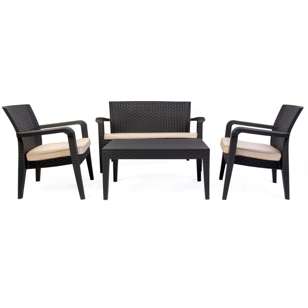 Alaska 4-Piece Seating Set with Cushions - Anthracite