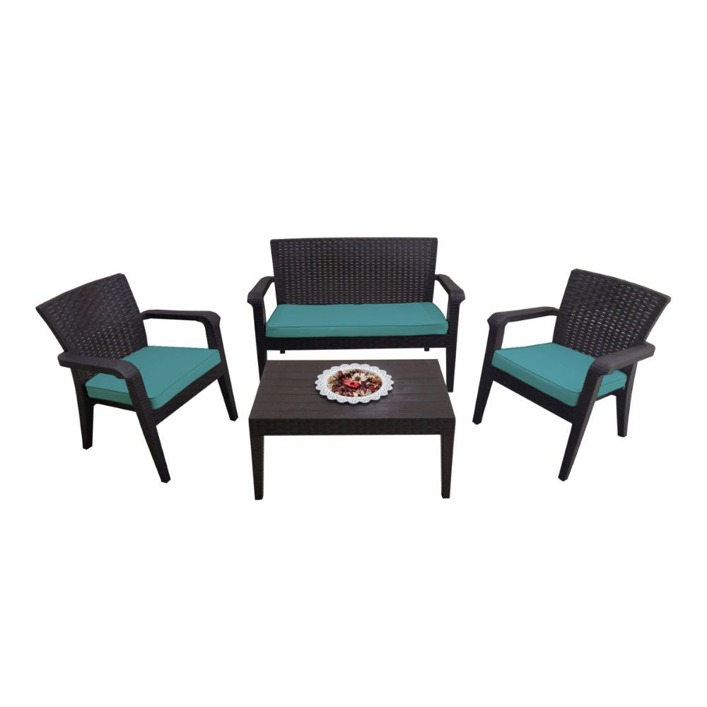 Alaska 4-Piece Seating Set with Cushions-Brown