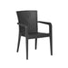 Black woven chair on a white background