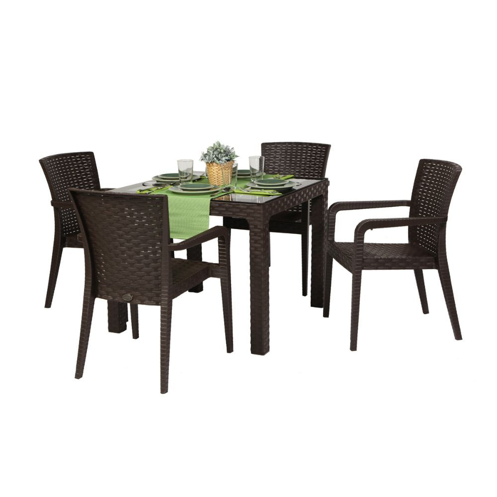 Alberta 5-Piece Dining Set-Brown