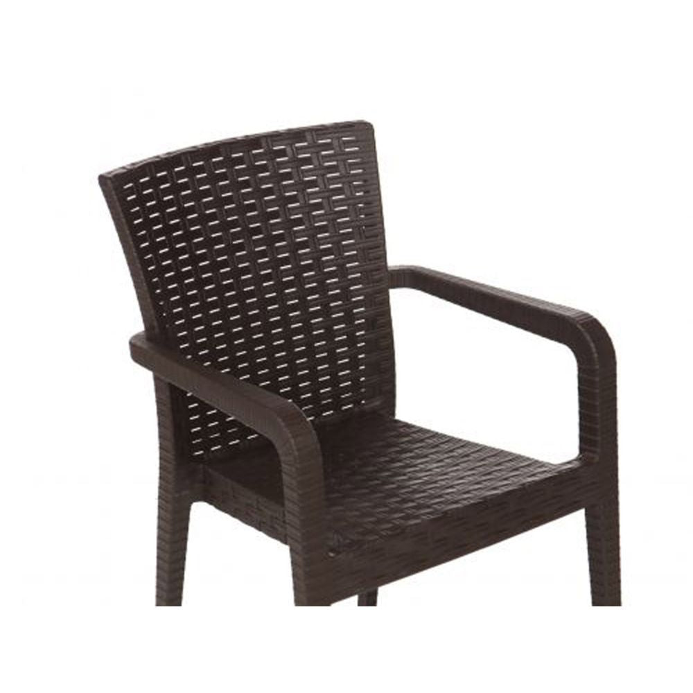 Brown wicker chair on a white background