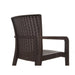 Brown wicker chair on a white background