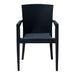 Black wicker chair on a white background