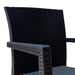 Black woven chair with a white background