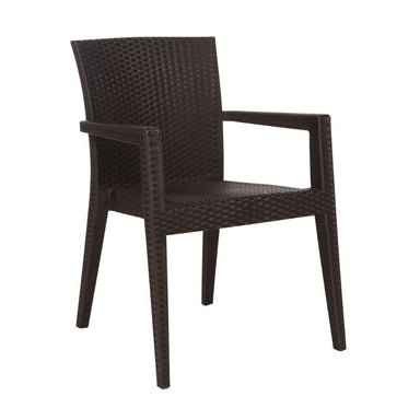 Brown wicker chair on a white background