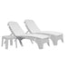 Two white lounge chairs on a white background