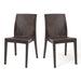 Two brown wicker chairs on a white background