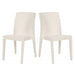 Two white chairs on a white background